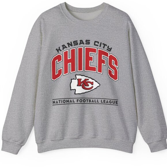 Vintage Style Kansas City Chiefs Sweatshirt, Retro NFL Football Chiefs Shirt Tee - Picture 1 of 2
